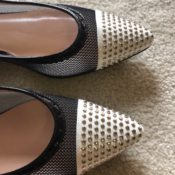Stuart Weitzman black and white studded flats - Picture 7 of 7